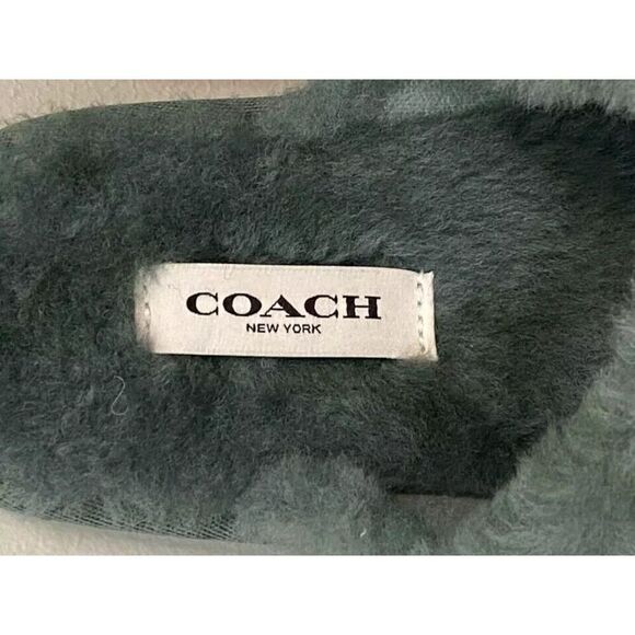 COACH Womens Sz 6B Zennie Slippers Shearling CM676 Pistachio Green Slides - Picture 5 of 8